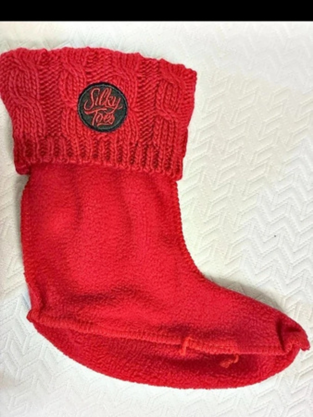 Silky Toes Kid's Fleece Boot Liners Red Kids Large NWT